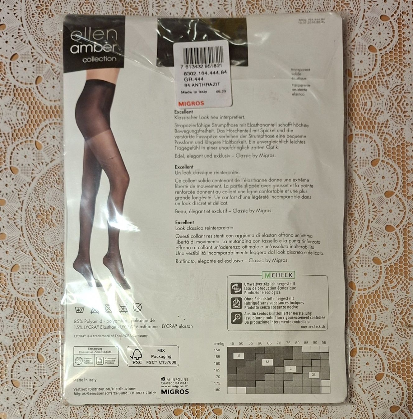 Ellen Amber Calze & Collant: Ellen Amber Excellent Strumpfhose 18den Gr.XL Anthrazit – Nuovo e nell'imballaggio originale da Amriswil venduto da Celini3 1