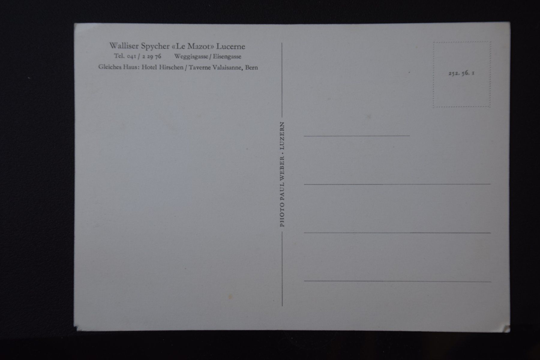 Cartoline postali: AK Luzern, Restaurant Mazot Eisengasse – Usato da Luzern venduto da CH2018 1