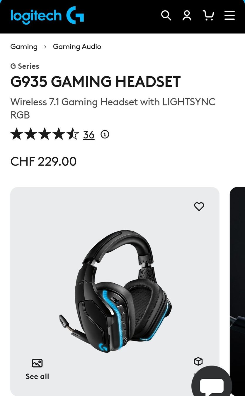 Logitech Kopfhörer: Logitech G935 Wireless 7.1 Gaming Headset New OVP – Neu und originalverpackt aus Muri AG von MrsRami 3