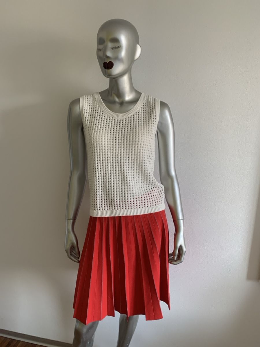 Akris Maglioni & Felpe: AKRIS: Neuer weisser Kurzarm-Pullover mit Lochmuster, 36, – Nuovo (secondo la descrizione) da Luzern venduto da paulablue