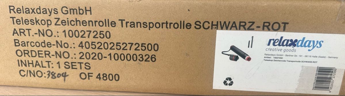 Borse: Teleskop Zeichenrolle Transportrolle – Nuovo e nell'imballaggio originale da Degersheim venduto da Starkigel 1