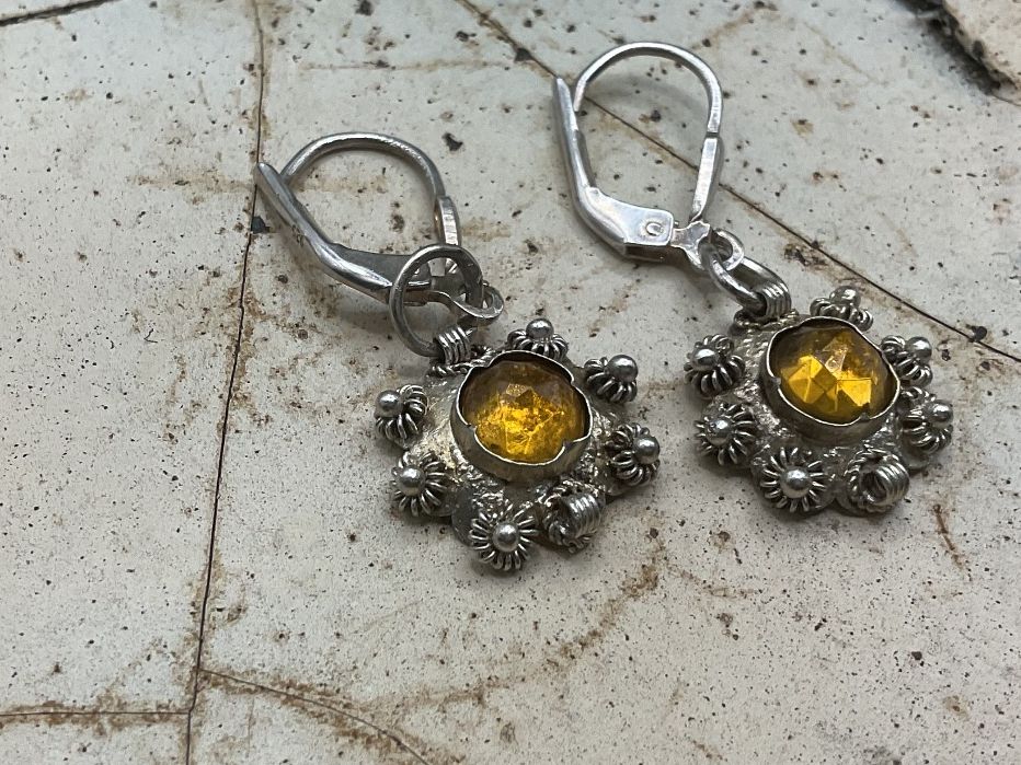 Ohrringe & -stecker: Ohrhänger Art Deco Sterlingsilber mit Citrin – Gebraucht aus luzern von Alpendorf1