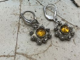 Ohrhänger Art Deco Sterlingsilber mit Citrin