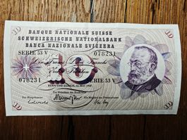 10 Franken 1968 Gottfried Keller – P#45n.42 – SUPER ZUSTAND
