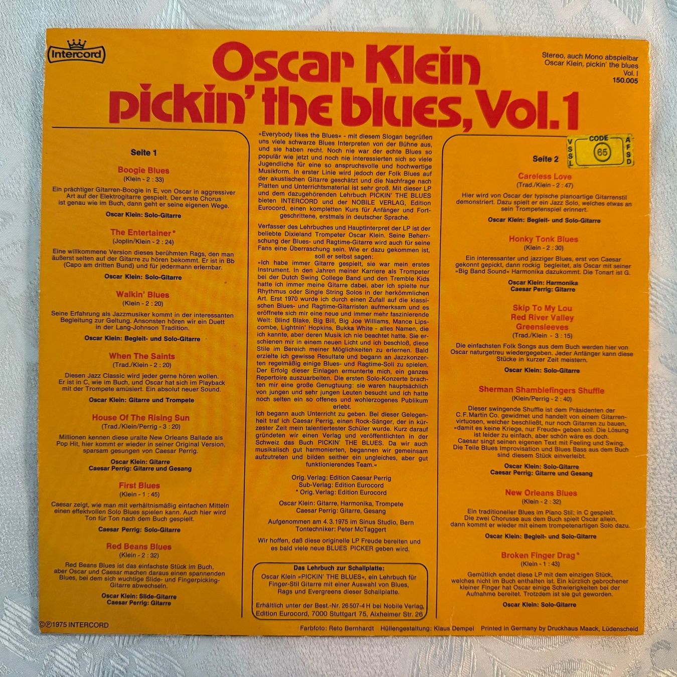 Dischi in vinile: OSCAR KLEIN - PICKIN`THE BLUES – Usato da Zürich venduto da fehlton 1