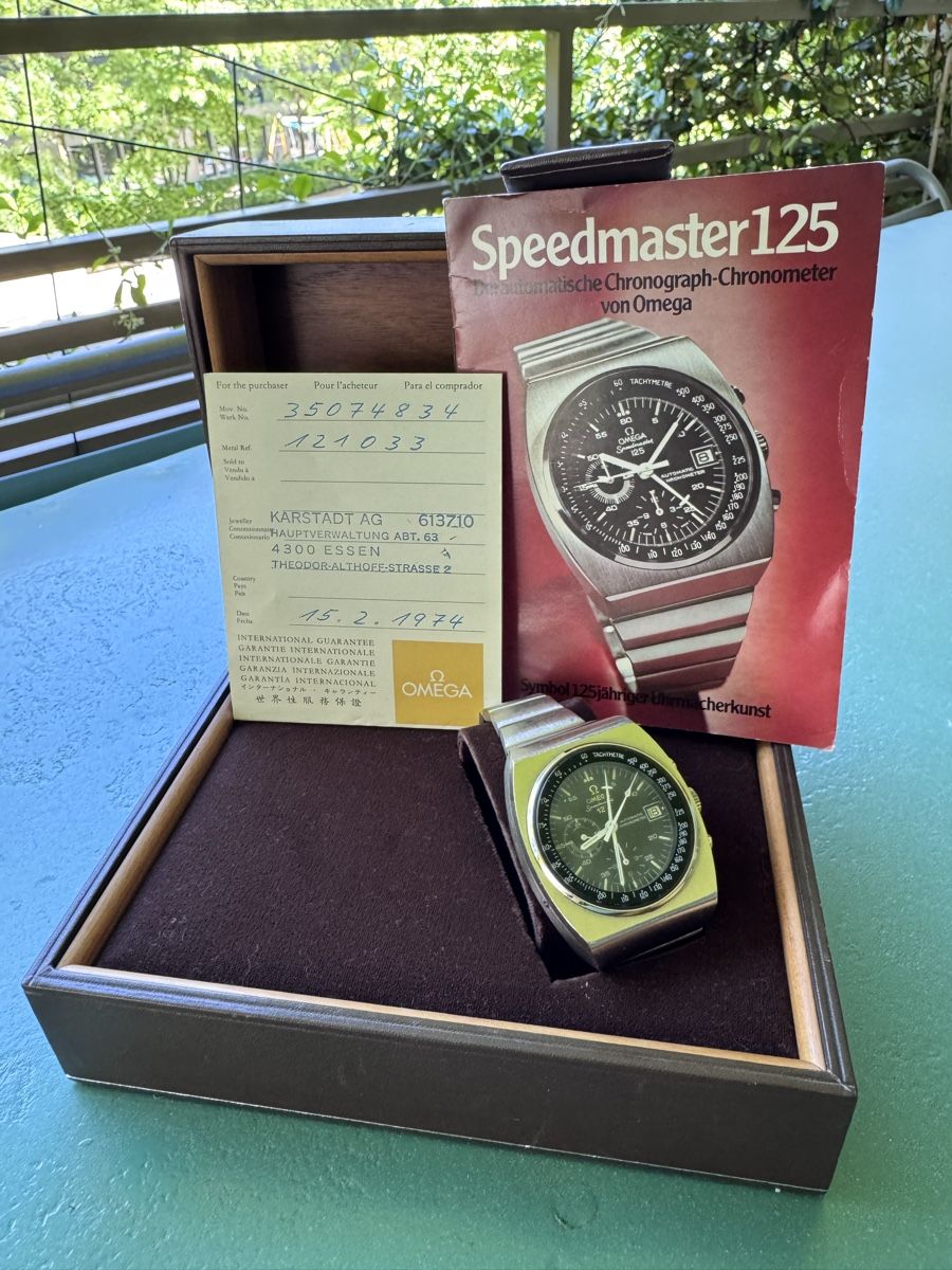 Omega Orologi: Legendäre Omega Jubiläums-SpeedMaster125 full set – Usato da Zürich venduto da zephir68