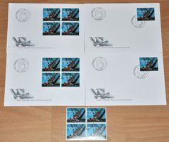 4 FDC’s und 1 Viererblock «Alinghi Switzerland» 2003