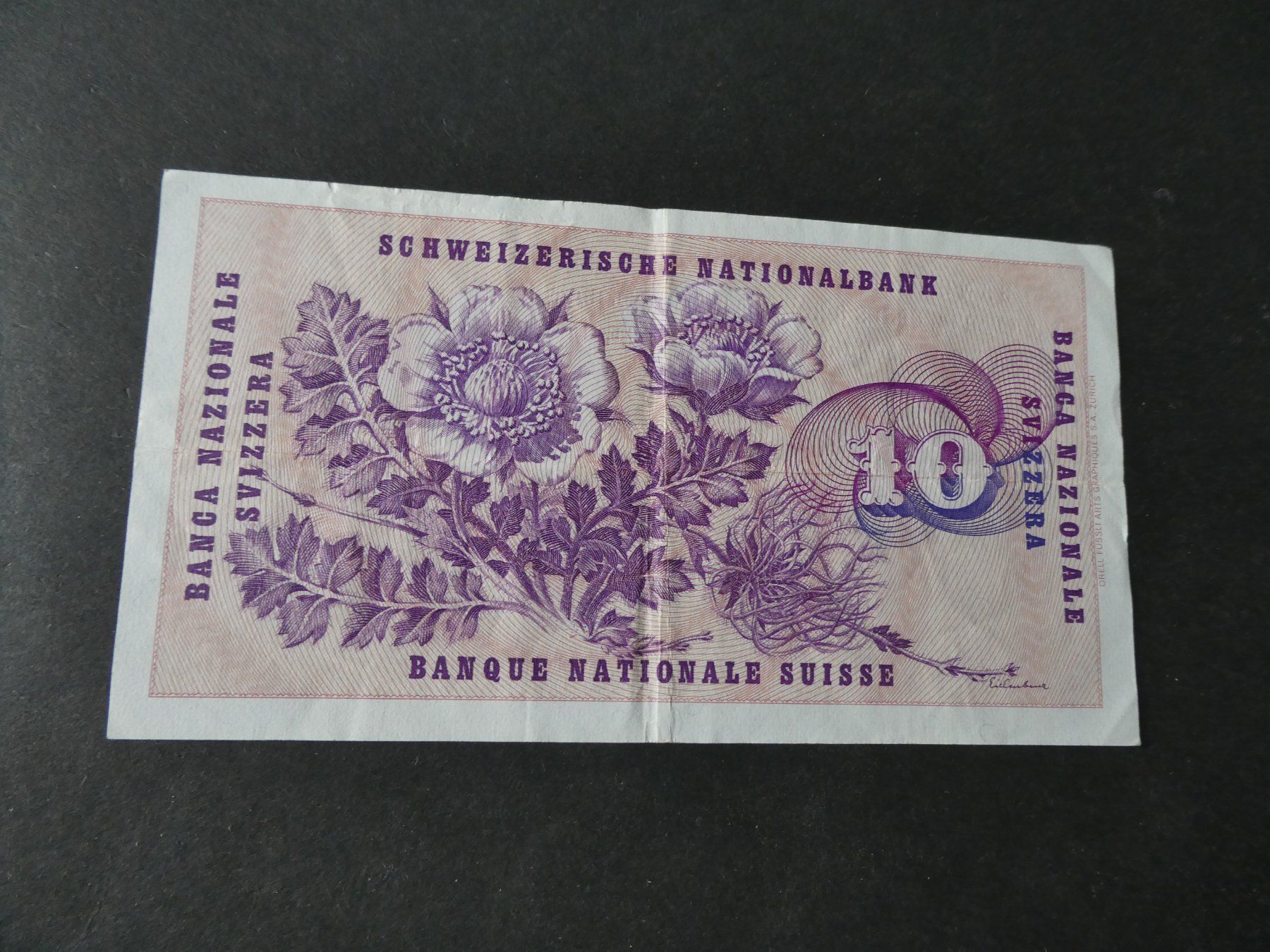 Billets de banque: Schweiz 1977, 10 Franken – D'occasion à Hinterforst par rohusri 1