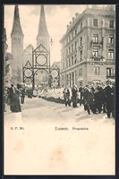 AK Luzern, Prozession vor der Hofkirche