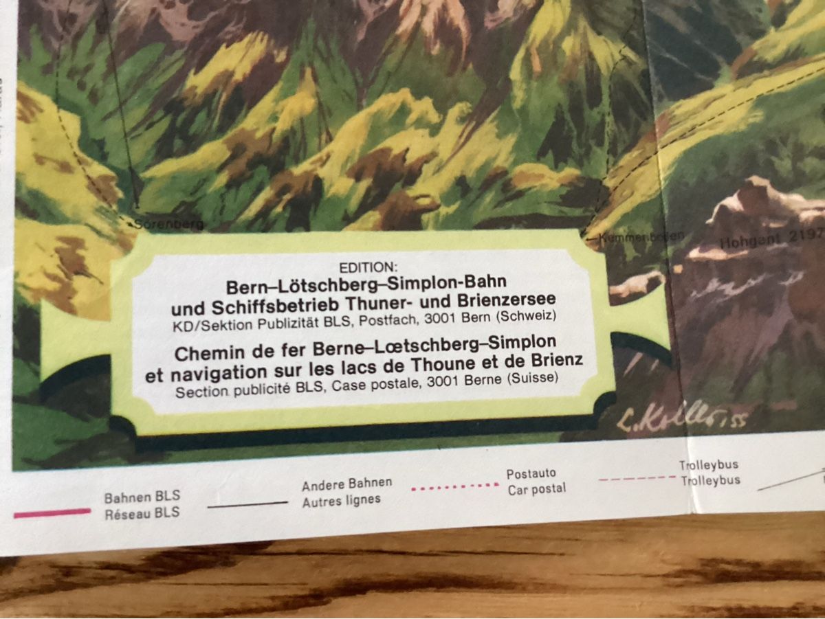 Cartine & Atlanti: BLS Vogelschaukarte, Thuner - und Brienzersee – Usato da Wassen UR venduto da SABDOM 4