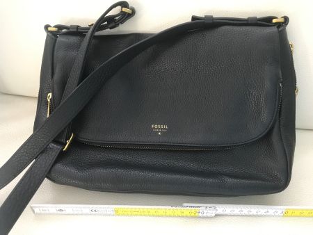 Elegante schwarze Fossil Ledertasche