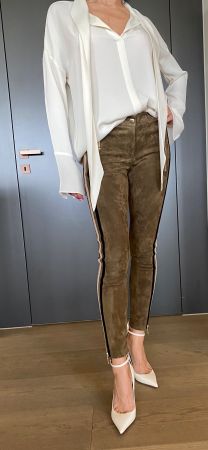 Hose, Lederhose Arma, Gr. 34, Olivgrün