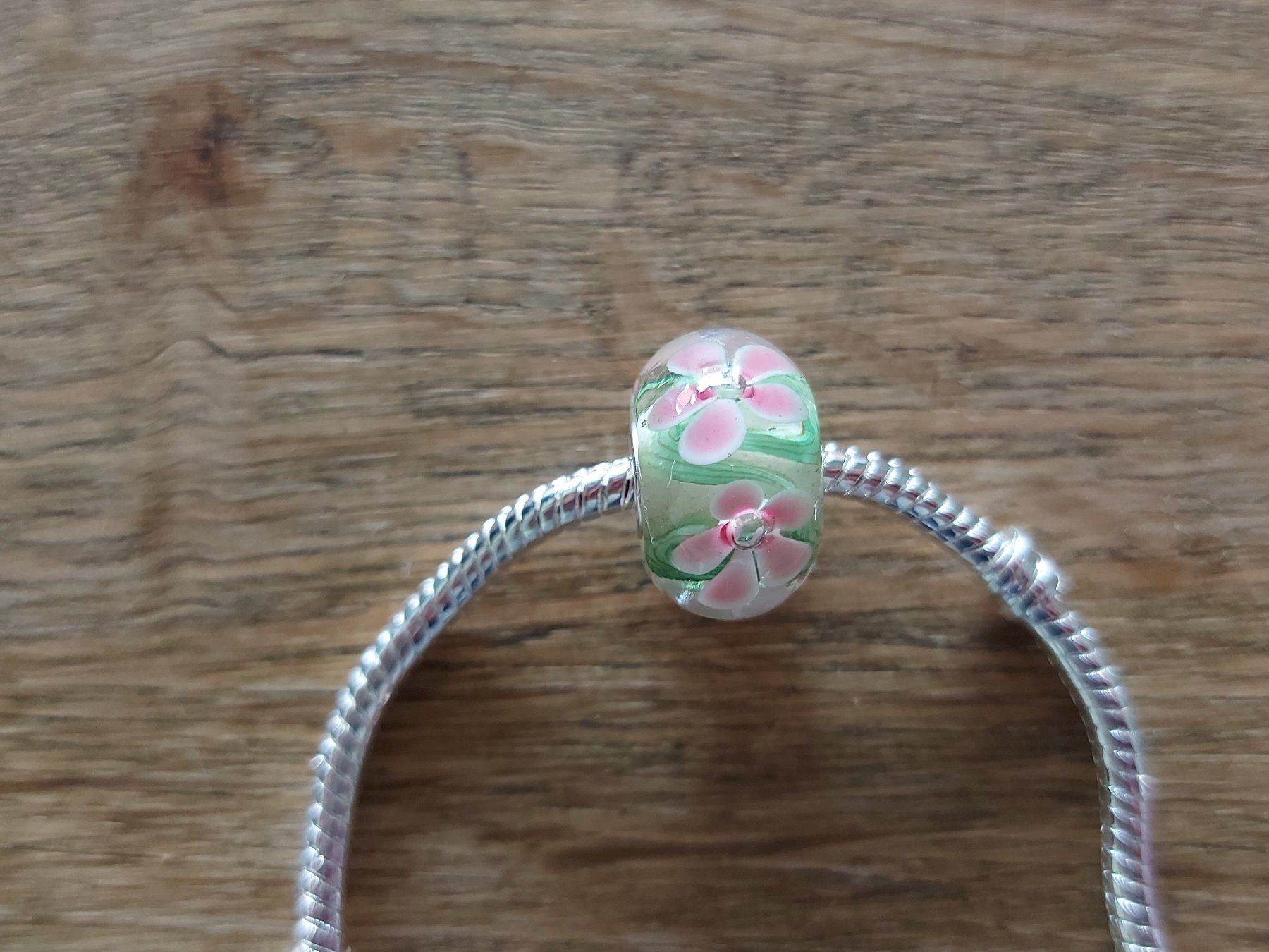 Perle (finte): Lampwork Glasperle mit Blumen Glas bead – Nuovo (secondo la descrizione) da Langenthal venduto da flowersNbirds 3