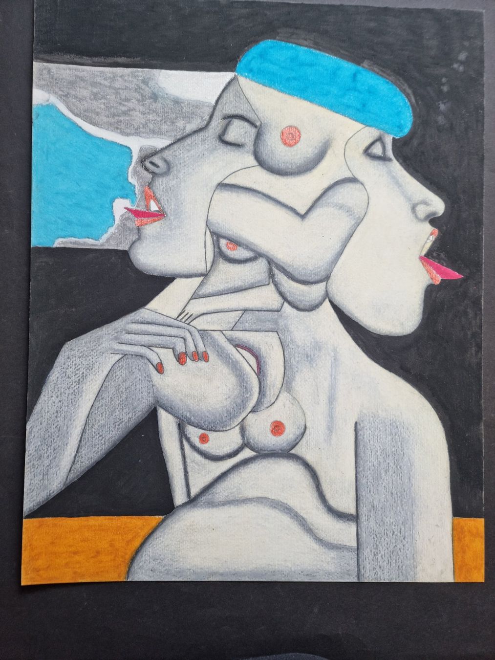 Dipinti: ORIGINAL KREIDE GEMÄLDE AUF KARTON – Usato da Gersau venduto da grafik-kunst