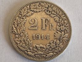 2 francs en argent 1914