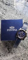 Neue Festina Uhr mit blauem Lederarmband