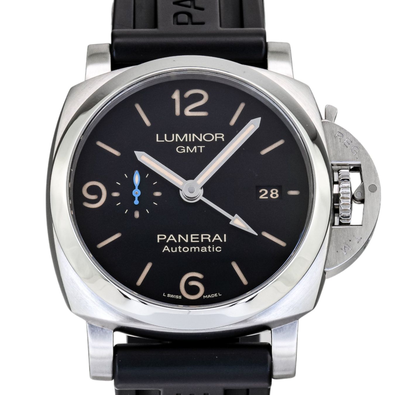 Panerai Orologi: Panerai Luminor GMT Automatic 44mm / PAM 01320 / Box&Papers – Usato da Genève venduto da WATCHOYSTER