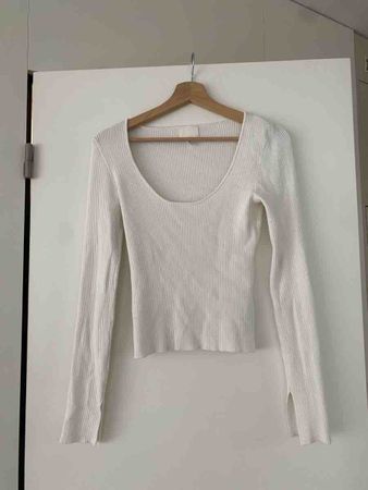 H&M Rippstrick Pullover creme langarm gebraucht