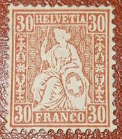 Stehende Helvetia Nr. 33 *  mit Att. Kat. 2200.-