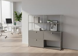 USM Haller Regal 2x4 Mittelgrau / Neu (mit A Gestänge)