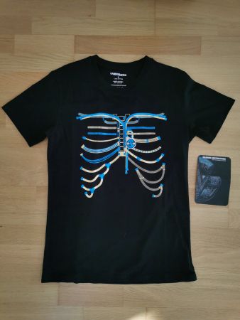 T-Shirt GamersNexus Cyber Skeleton v2 Foil Blue & GOLD (S)