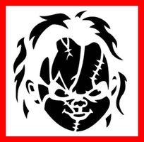 Auto Sticker Aufkleber Chucky SCHWARZ Horror Splatter DVD