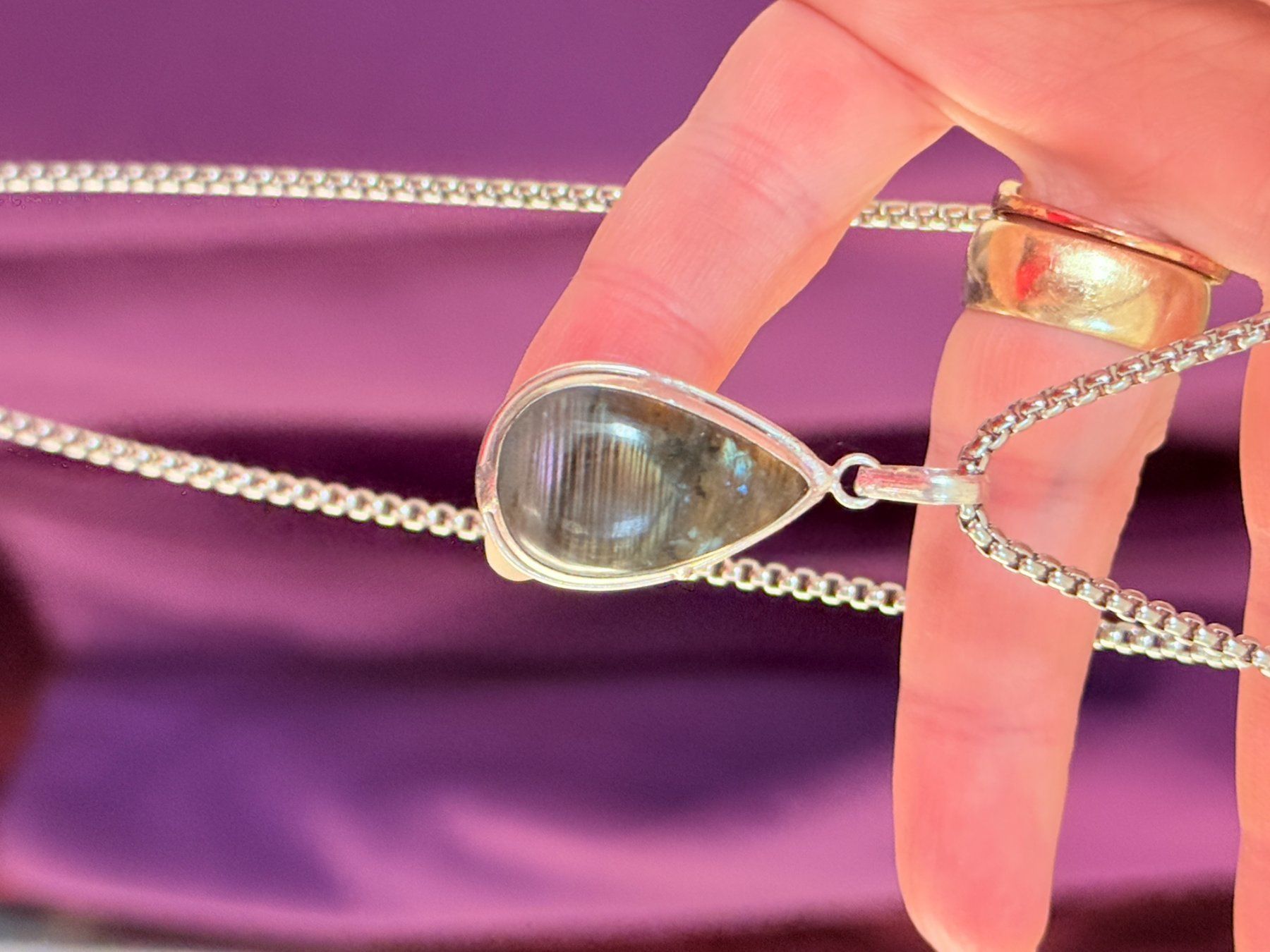 Catenine: Collier élégant avec Labradorite véritable, neuf! – Nuovo e nell'imballaggio originale da Genève venduto da AGBERG 6