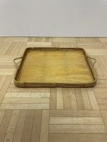 Vintage Tablett Bambus Holz Serviertablett 1960er 1970er