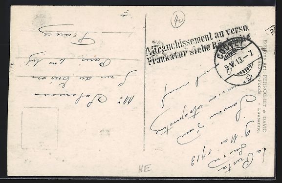 Cartoline postali: Champ du Moulin, Ortspartie mit Bergen – Usato da Berlin venduto da bartko-reher 1