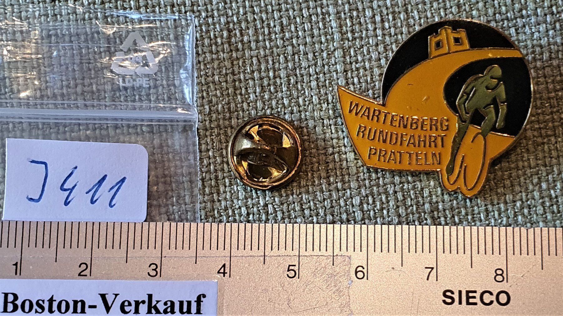 Placchette & Badge: J411 - Pin Wartenberg Rundfahrt Pratteln – Usato da Reinach BL venduto da Boston-Verkauf 1