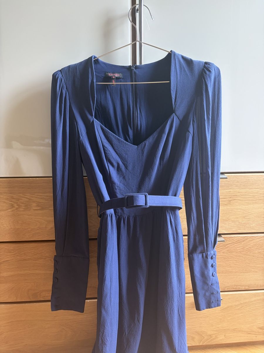 Escada Vestiti: Seidenkleid Escada blau – Usato da Basel venduto da ew1_rp7f