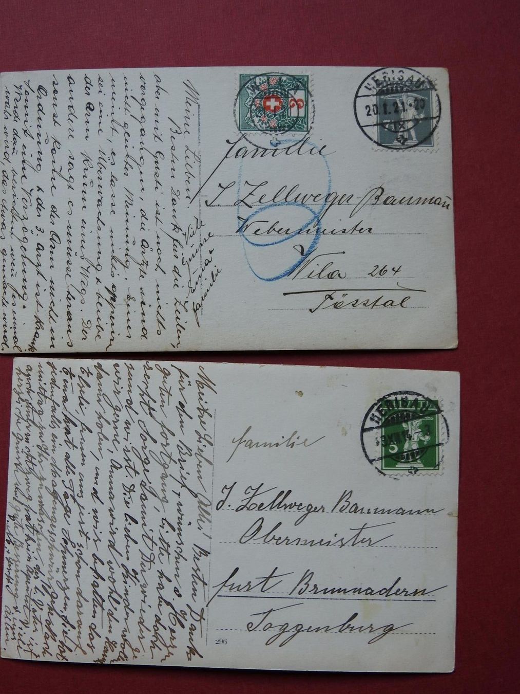 Cartoline postali: 2 AK - Sturmkatastrophe 1919 Grub St.G. – Usato da Rain venduto da 999-800-K 3