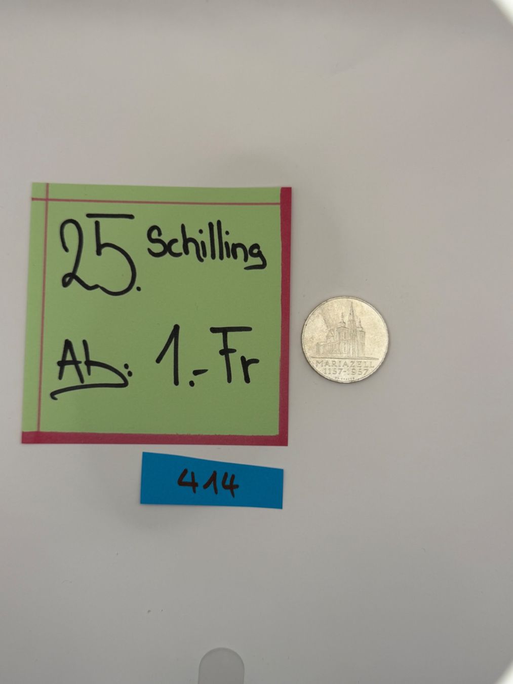 Toutes les monnaies: 25 Schilling Ab: 1.- Fr. – D'occasion à Engi par kasi09