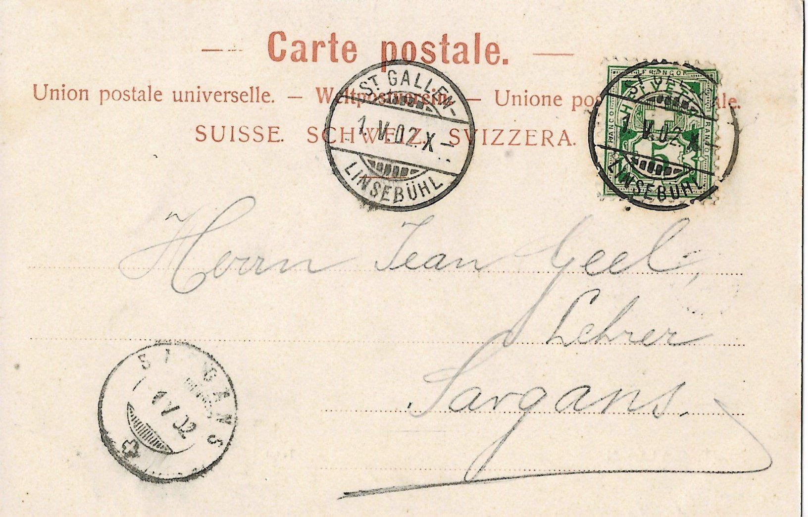 Cartoline postali: St. Gallen, 1907 – Usato da Frauenfeld venduto da Merk52 1