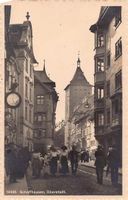 alte ANSICHTSKARTE aus SCHAFFHAUSEN, belebte Strassenszene19