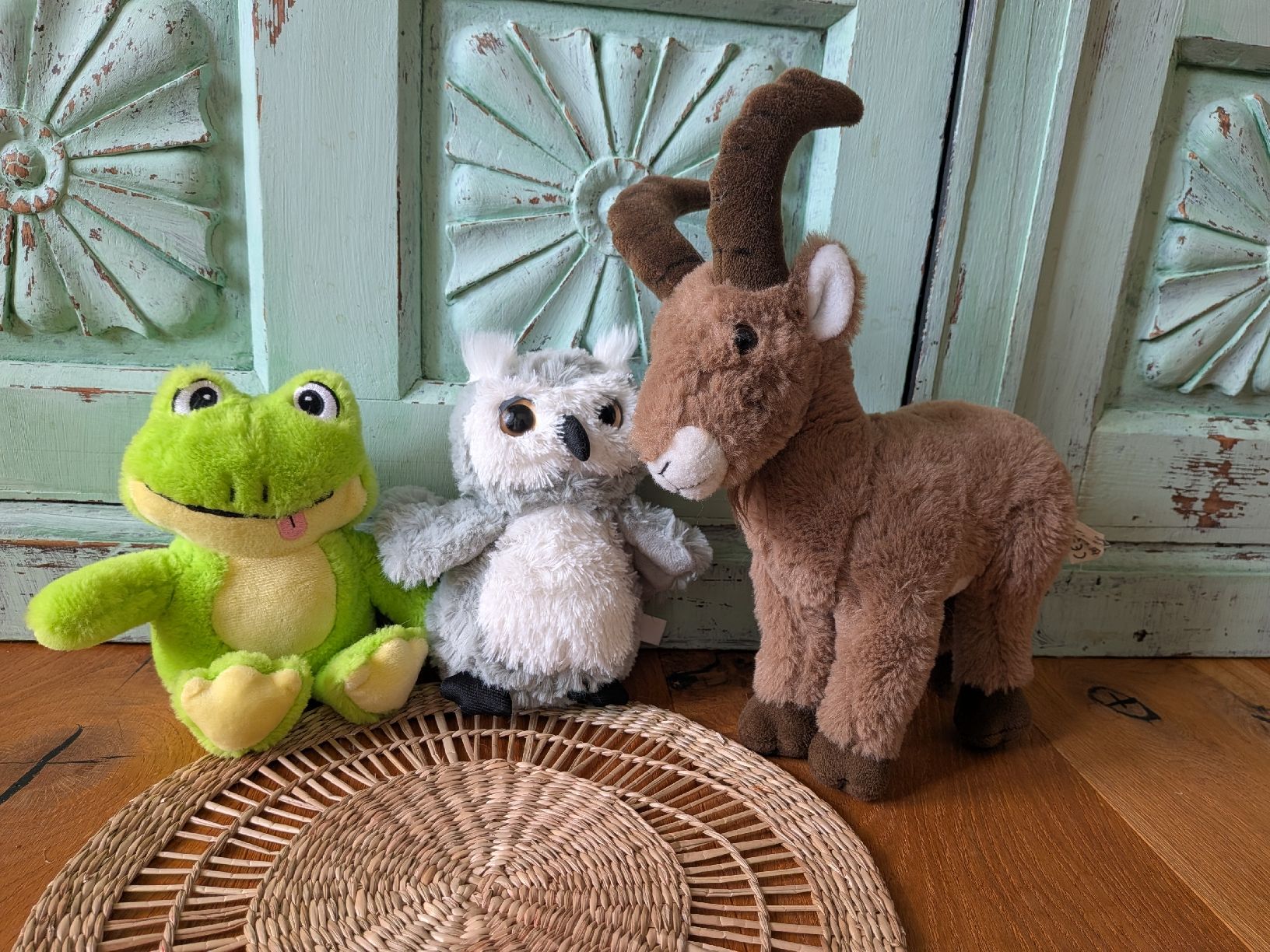 Coop Giocattoli: Plüschtiere Frosch Eule Steinbock WWF – Usato da Wald ZH venduto da rammyly