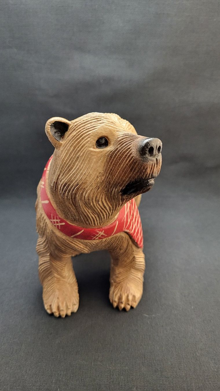 Figurines: Holzschnitzerei POLARBÄR MIT SCHAL – D'occasion à Basel par spinne02 5