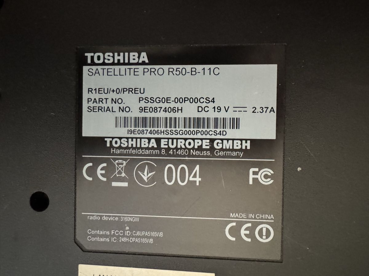 Toshiba Notebook: Toshiba Satellite Pro R50-B-11C – Difettoso da Adliswil venduto da Busys 4