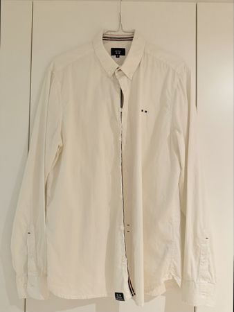 FQ1924 Herren Langarmhemd Creme Neuwertig Grösse M (2026)