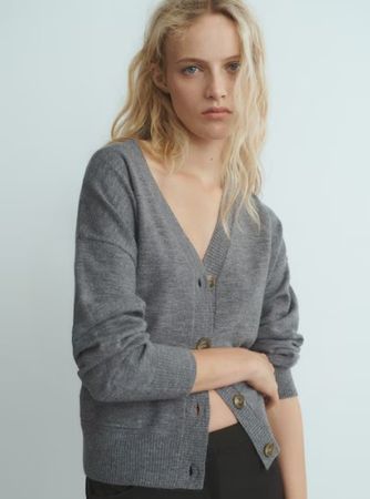 🤩MANGO NEUE KOLLEKTION STRICK-JACKE GRAU NEU 30.-STATT 50.-