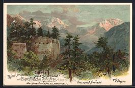 Litho Interlaken, Ruine Unspunnen mit Ei