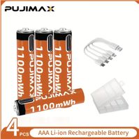 Pujimax AAA Akku, 4 Stk, 1100mAh
