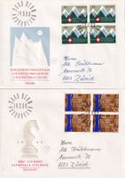 Lot 4 Briefe FDC 4er Block 1968