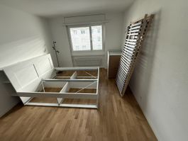 IKEA BRIMNES Bett 160x200 mit Kopfteil, 4 Schubladen & Latte