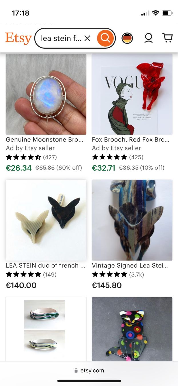 Orecchini pendenti & Orecchini a lobo: Lea Stein Paris Ohrclips – Nuovo (secondo la descrizione) da Zürich venduto da Pudelkerne 4