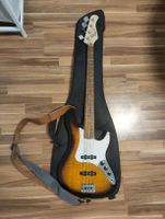 E-Bass Cort Sunburst mit Fender Tasche Top Zustand