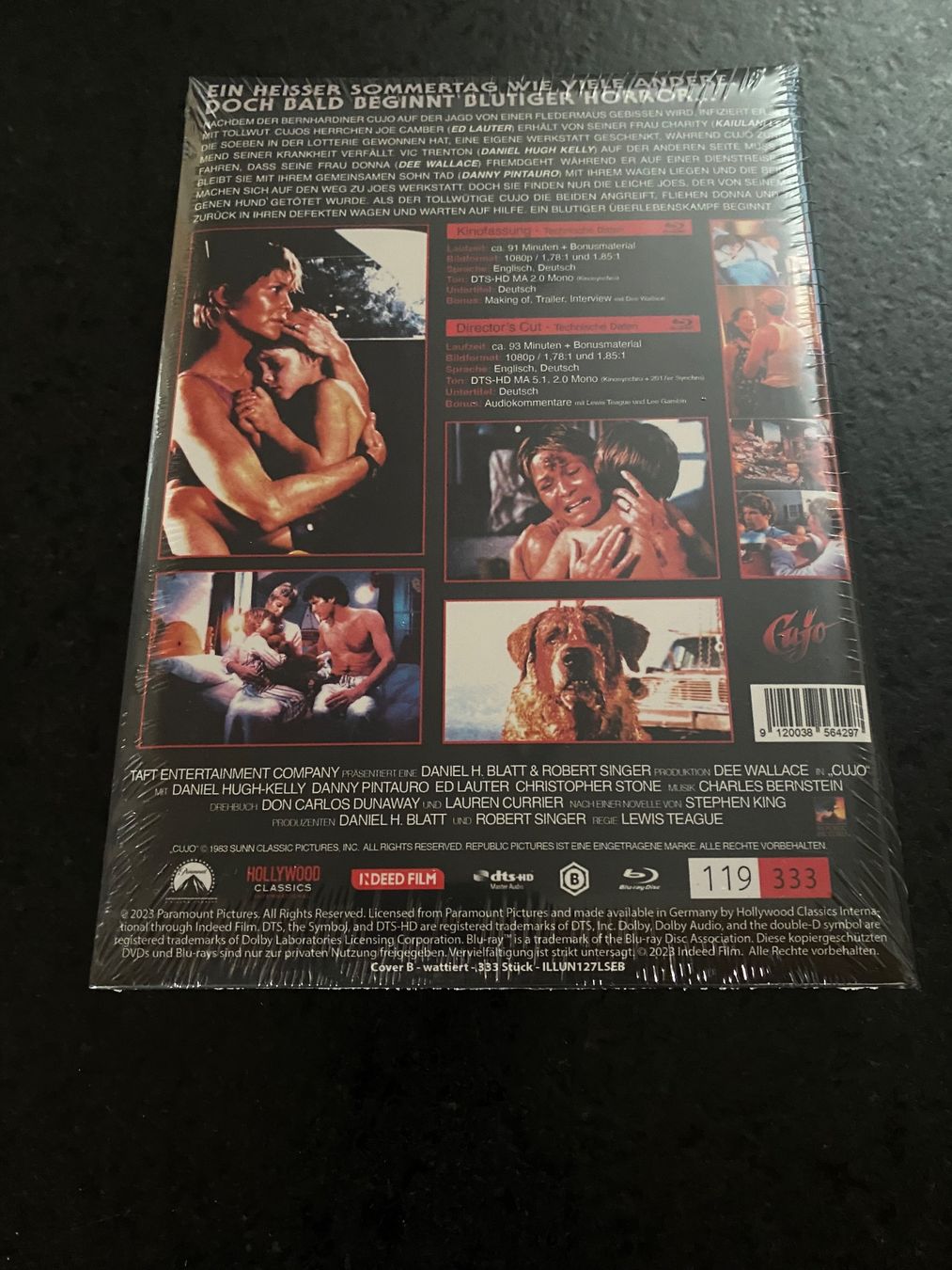 Tutti i DVDs: Cujo Mediabook wattiert Blu-ray OVP – Nuovo e nell'imballaggio originale da Schmitten FR venduto da FilmRarities 1