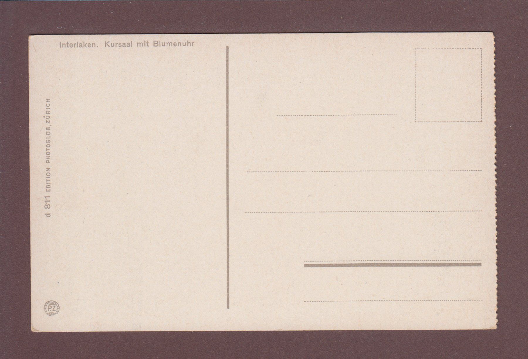 Cartoline postali: INTERLAKEN - Kursaal - Blumenuhr – Usato da Pully venduto da nicecards 1