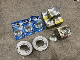 MR16 / GU10 Halogen Set – Philips Iwasaki GE + Einbaurahmen