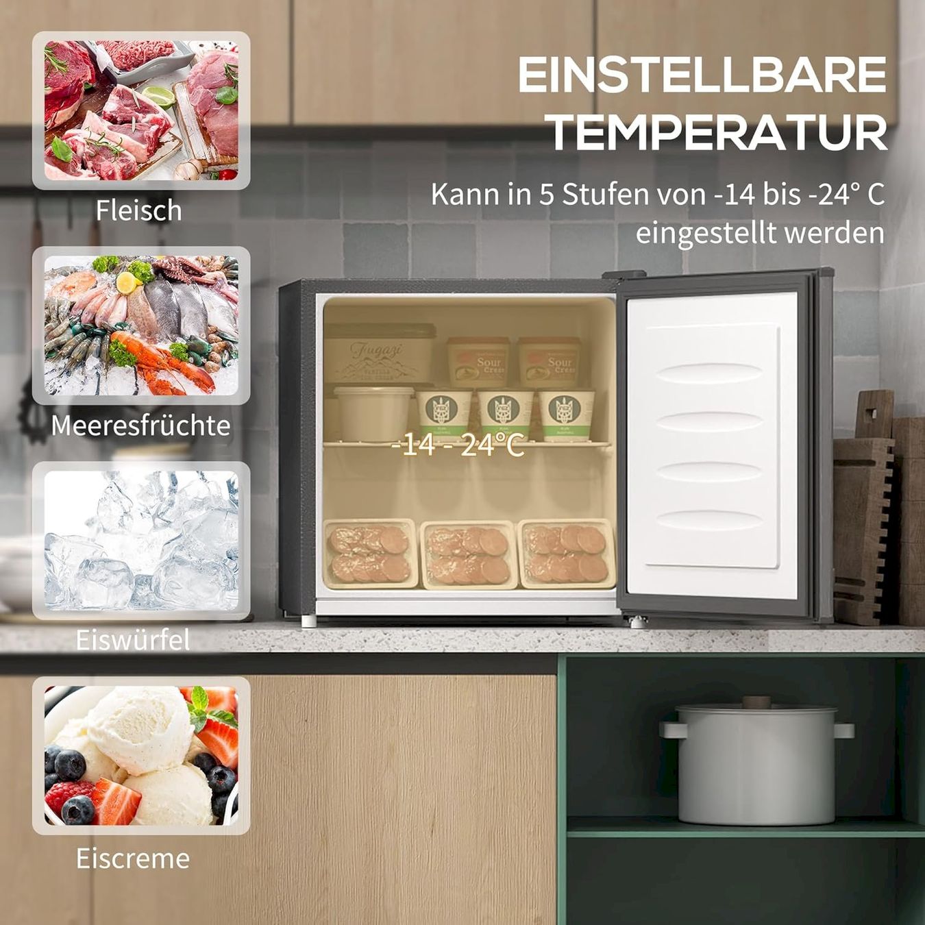 Mobicool Kühlschränke & Kühlen: HOMCOM Mini-Gefrierschrank 35 L Grau – Neu und originalverpackt aus Bottighofen von zaap 3